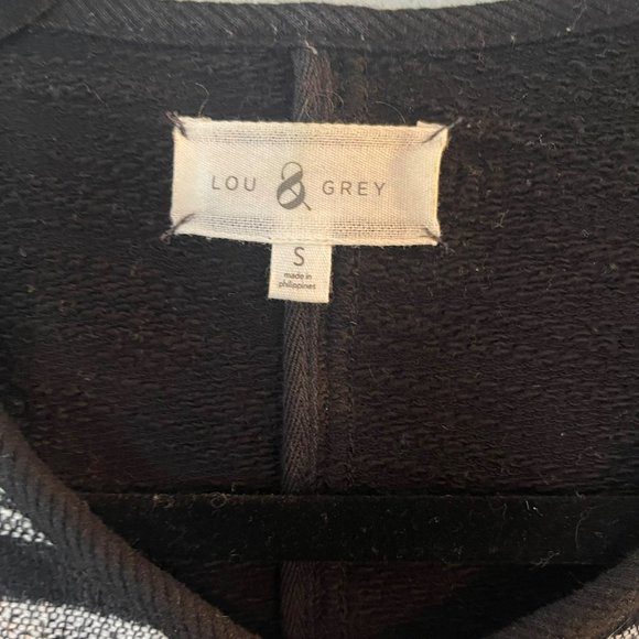 LOU & GREY Black and White Moto Asymmetrical Zip Knit Sweater Size S - Picture 7 of 10